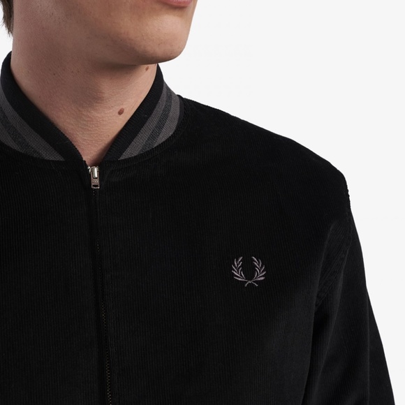 Fred Perry Black Cord Bomber Jacket - J4868 - Size XL - MSRP $400 - BNIB - Picture 4 of 7